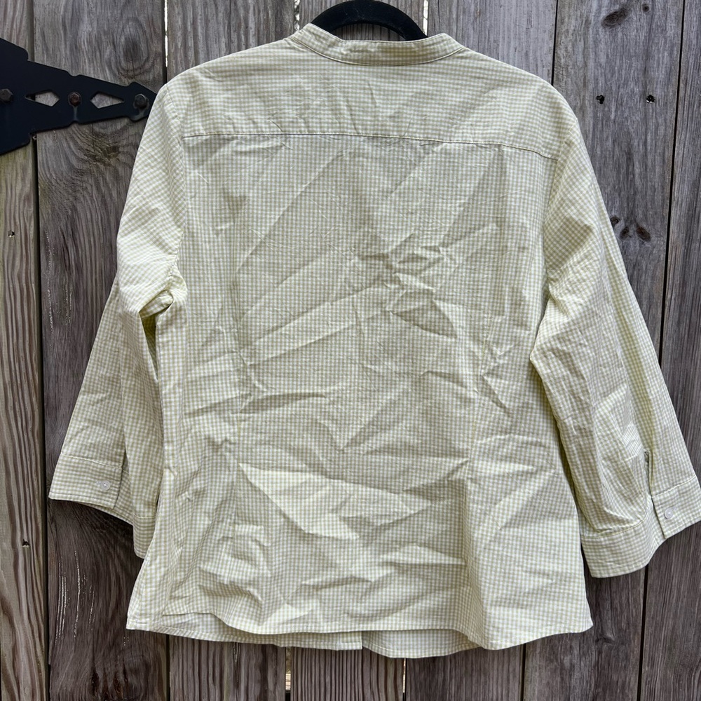 TALBOTS Tan Gingham Popover Top Shirt Women’s XL NWT NEW - Picture 9 of 10